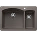 BLANCO 443099 Diamond 1-1/2 Double Bowl Dual Mount Kitchen Sink - Volcano Gray