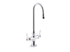 KOHLER K-100T70-4AKA Triton Bowe 1.0 gpm monoblock gooseneck bathroom sink faucet with aerated flow and lever handles,...