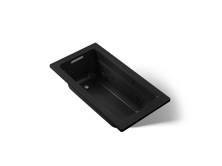 KOHLER K-1122 Archer 60" x 32" drop-in whirlpool bath, black black