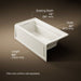 KOHLER K-1122-GHLA Archer 60" x 32" alcove Heated BubbleMassage air bath, left drain, biscuit - view 5