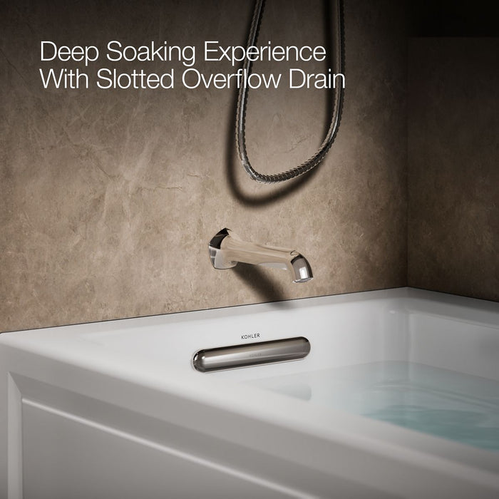 KOHLER K-1122-GHLA Archer 60" x 32" alcove Heated BubbleMassage air bath, left drain, white - view 4
