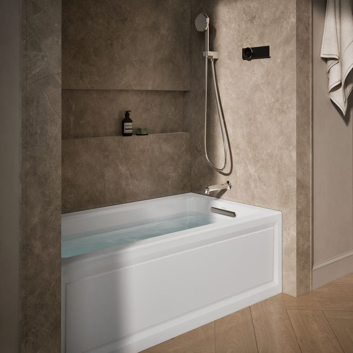 KOHLER K-1122-GHRA Archer 60" x 32" alcove Heated BubbleMassage air bath, right drain, white - view 3
