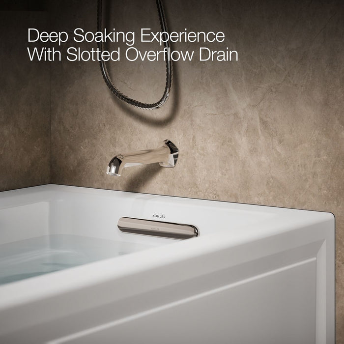 KOHLER K-1122-GHRA Archer 60" x 32" alcove Heated BubbleMassage air bath, right drain, white - view 4