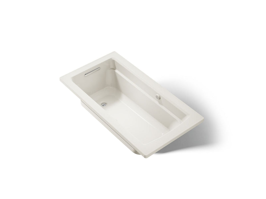 KOHLER K-1122-GHW Archer 60" x 32" drop-in Heated BubbleMassage air bath with Bask heated surface, biscuit