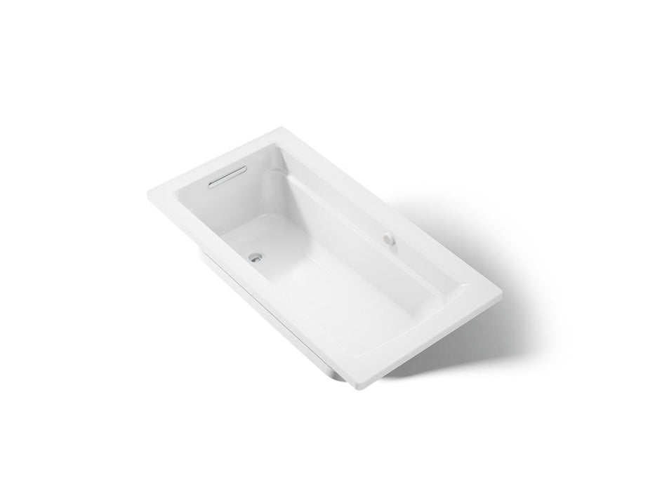 KOHLER K-1122-GHW Archer 60" x 32" drop-in Heated BubbleMassage air bath with Bask heated surface, white