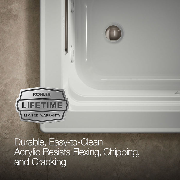 KOHLER K-1122-H Archer 60" x 32" drop-in whirlpool bath with heater