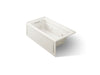 KOHLER K-1122-HL Archer 60" x 32" alcove heated whirlpool bath, left drain, biscuit