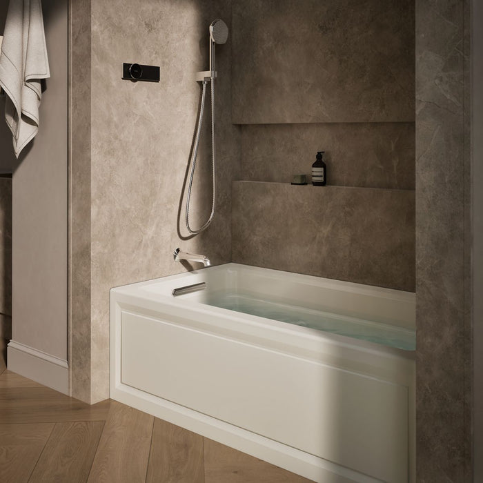 KOHLER K-1122-HL Archer 60" x 32" alcove heated whirlpool bath, left drain, biscuit - view 3