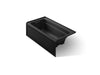 KOHLER K-1122-HL Archer 60" x 32" alcove heated whirlpool bath, left drain, black black