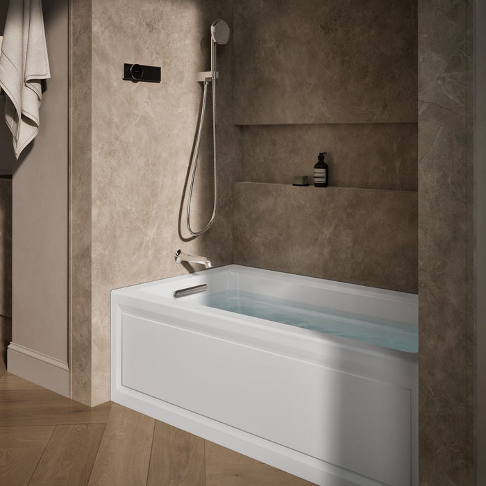 KOHLER K-1122-HL Archer 60" x 32" alcove heated whirlpool bath, left drain, white - view 3