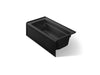 KOHLER K-1122-HR Archer 60" x 32" alcove heated whirlpool bath, right drain, black black