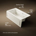 KOHLER K-1122-LAW Archer 60" x 32" alcove whirlpool bath with Bask heated surface, alcove left drain, biscuit - view 5