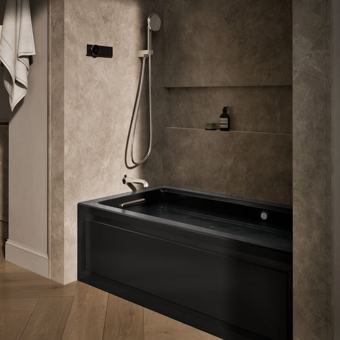 KOHLER K-1122-LAW Archer 60" x 32" alcove whirlpool bath with Bask heated surface, alcove left drain, black black - view 3