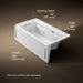 KOHLER K-1122-LAW Archer 60" x 32" alcove whirlpool bath with Bask heated surface, alcove left drain, white - view 5
