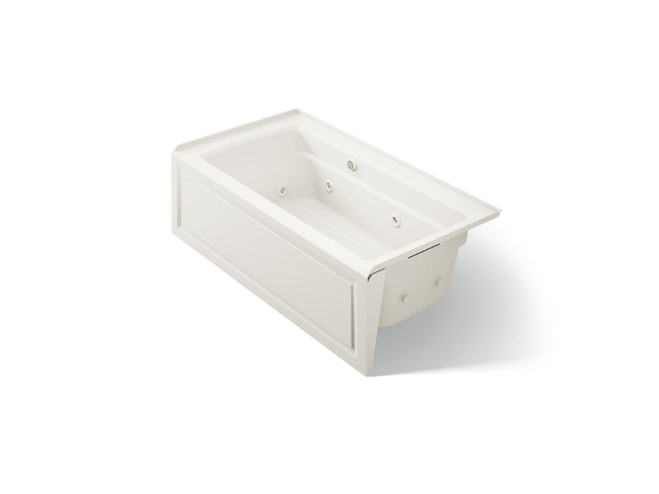 KOHLER K-1122-RAW Archer 60" x 32" alcove whirlpool bath with Bask heated surface, right drain, biscuit