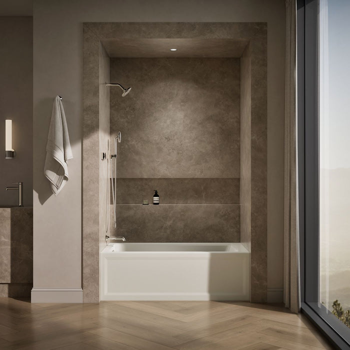 KOHLER K-1123-LA Archer 60" x 32" alcove bath, left drain, biscuit - view 4