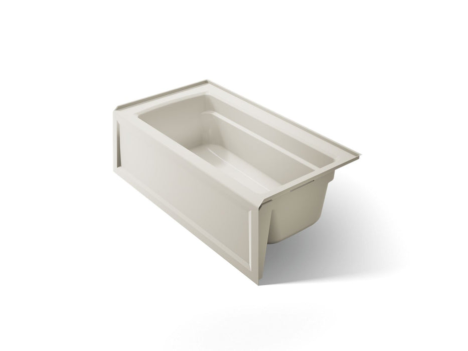 KOHLER K-1123-RAW Archer 60" x 32" alcove bath with Bask heated surface, right drain, biscuit