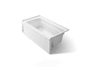 KOHLER K-1123-RAW Archer 60" x 32" alcove bath with Bask heated surface, right drain, white
