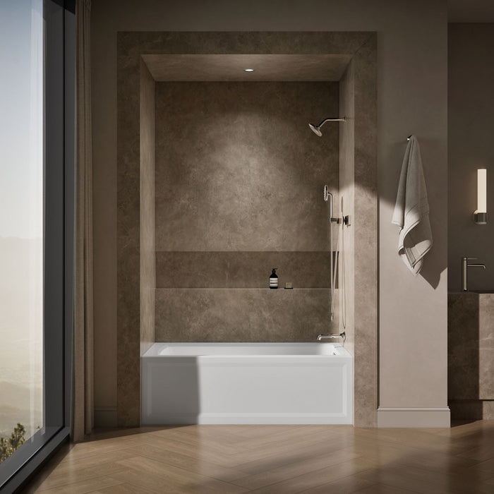 KOHLER K-1123-RAW Archer 60" x 32" alcove bath with Bask heated surface, right drain, white - view 5