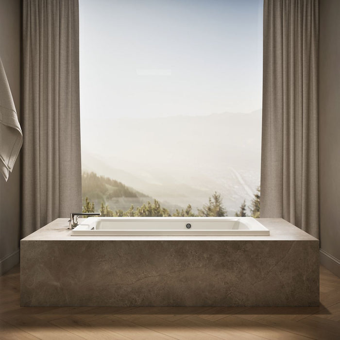 KOHLER K-1123-W1 Archer 60" x 32" drop-in bath with Bask heated surface, biscuit - view 3