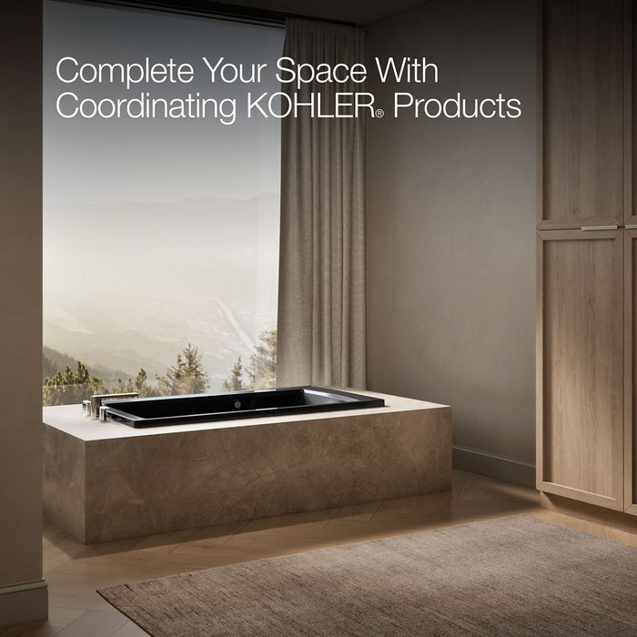 KOHLER K-1123-W1 Archer 60" x 32" drop-in bath with Bask heated surface, black black - view 3