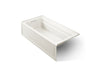 KOHLER K-1124-GHLA Archer 72" x 36" alcove Heated BubbleMassage air bath, left drain, biscuit