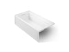 KOHLER K-1124-GHLA Archer 72" x 36" alcove Heated BubbleMassage air bath, left drain, white