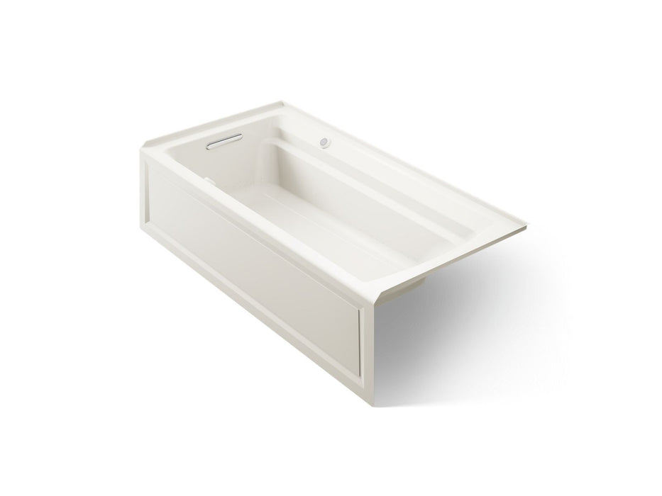 KOHLER K-1124-GHLAW Archer 72" x 36" alcove Heated BubbleMassage air bath with Bask heated surface, left drain, biscuit
