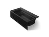 KOHLER K-1124-GHRA Archer 72" x 36" alcove Heated BubbleMassage air bath, right drain, black black