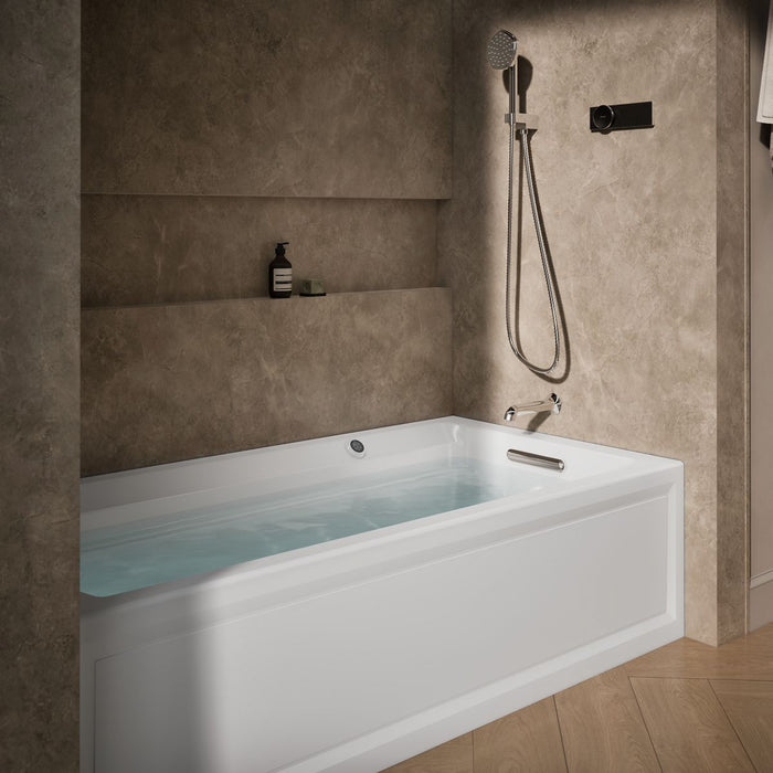 KOHLER K-1124-GHRAW Archer 72" x 36" alcove Heated BubbleMassage air bath with Bask heated surface, right drain, white -...