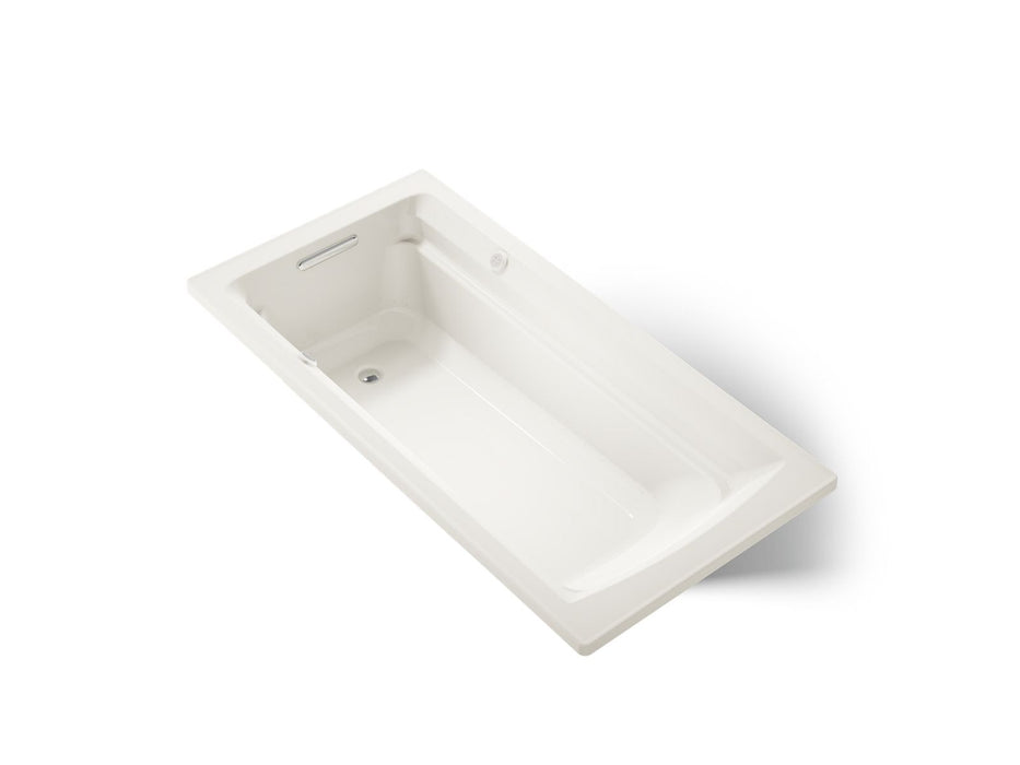 KOHLER K-1124-GHW Archer 72" x 36" drop-in Heated BubbleMassage air bath with Bask heated surface, biscuit