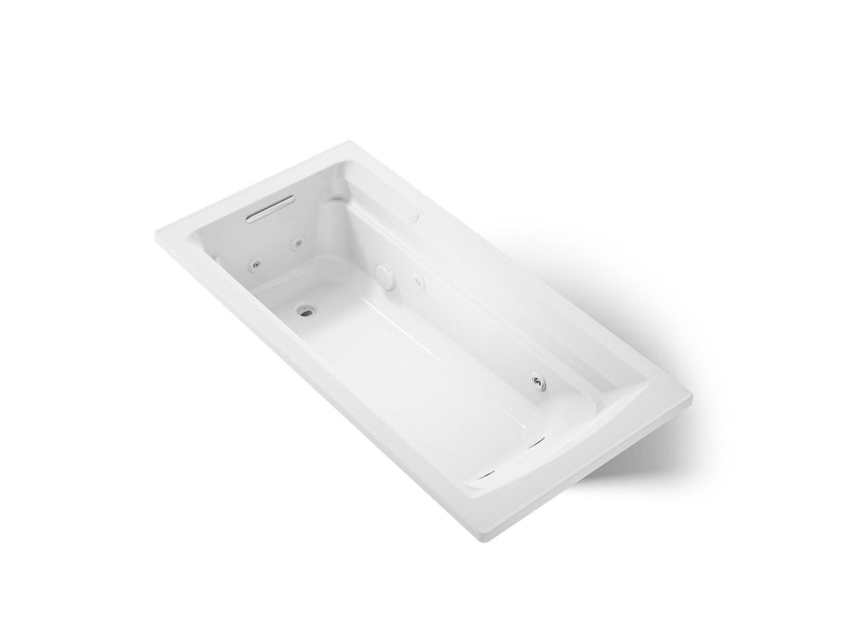 KOHLER K-1124-H Archer 72" x 36" drop-in heated whirlpool bath, white