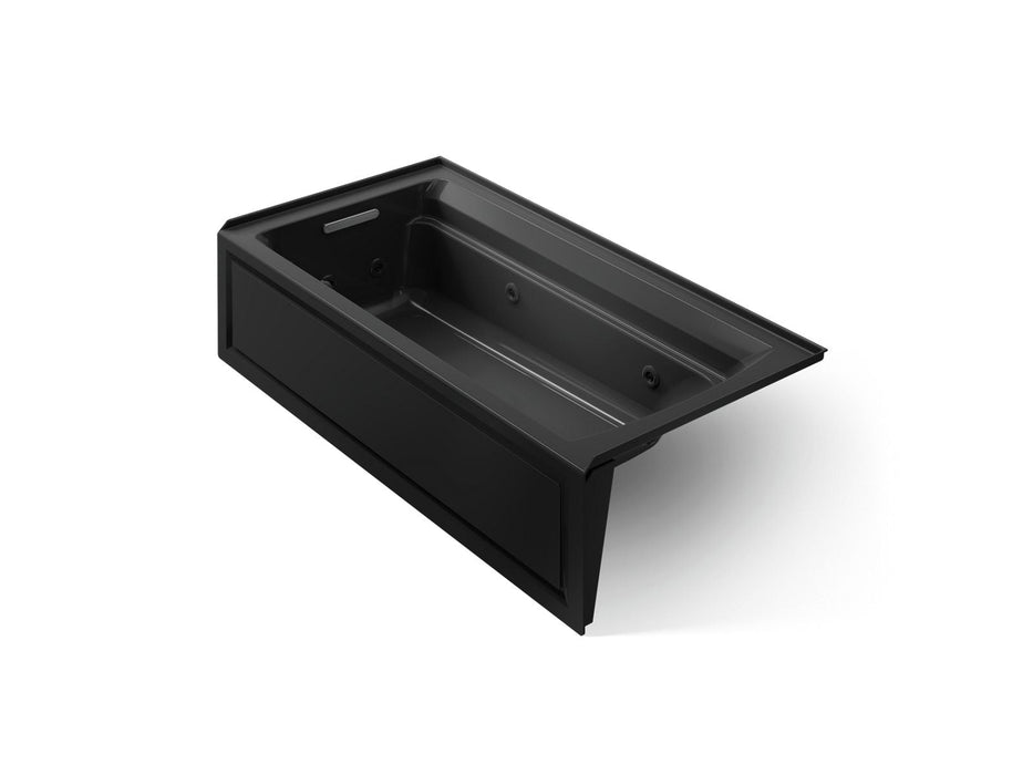 KOHLER K-1124-HL Archer 72" x 36" alcove whirlpool bath with alcove, left drain, black black