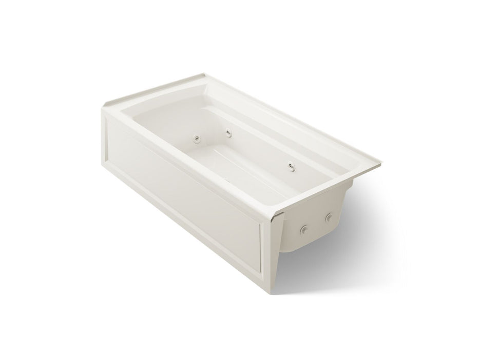 KOHLER K-1124-HR Archer 72" x 36" alcove whirlpool bath, right drain, biscuit