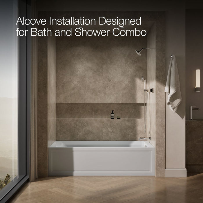 KOHLER K-1124-HR Archer 72" x 36" alcove whirlpool bath, right drain, ice grey - view 3