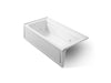 KOHLER K-1124-LA Archer 72" x 36" alcove whirlpool bath with alcove, left drain, ice grey
