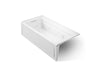 KOHLER K-1124-LA Archer 72" x 36" alcove whirlpool bath with alcove, left drain, white