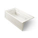 KOHLER K-1124-LAW Archer 72" x 36" alcove whirlpool bath with Bask heated surface, left drain, biscuit