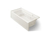 KOHLER K-1124-RAW Archer 72" x 36" alcove whirlpool bath with Bask heated surface, right drain, biscuit
