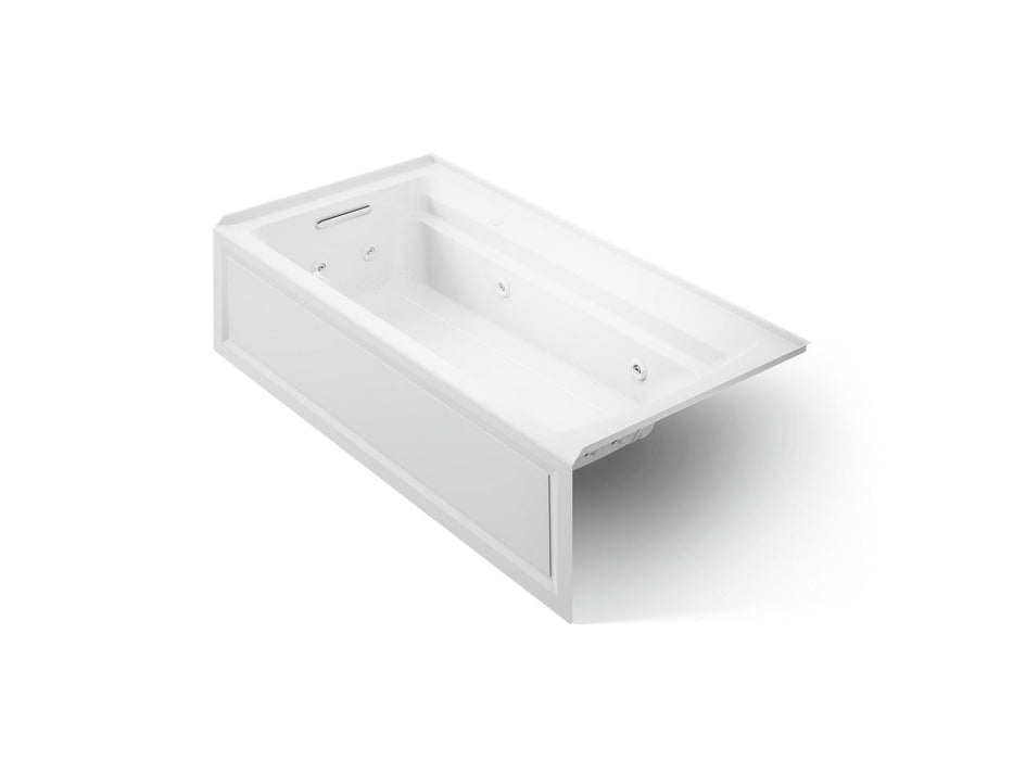 KOHLER K-1124-XGHLA Archer 72" x 36" alcove Heated BubbleMassage air bath and whirlpool, left drain, white