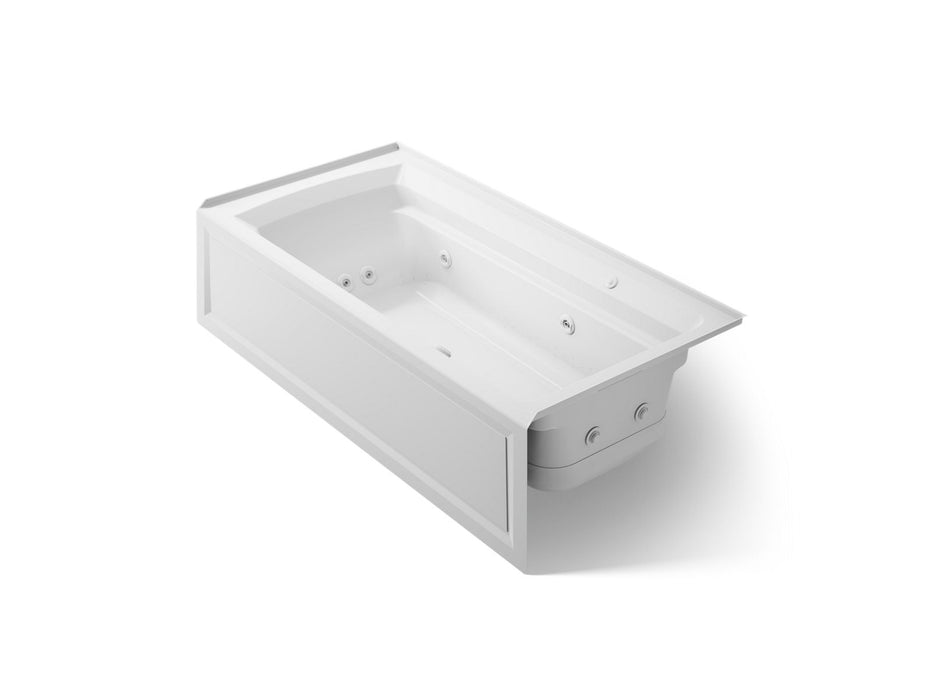 KOHLER K-1124-XGHRA Archer 72" x 36" alcove Heated BubbleMassage air bath and whirlpool, right drain, ice grey