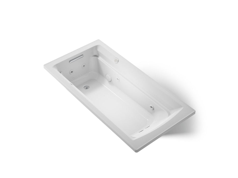 KOHLER K-1124-XHGH Archer 72" x 36" drop-in Heated BubbleMassage air bath and whirlpool, ice grey
