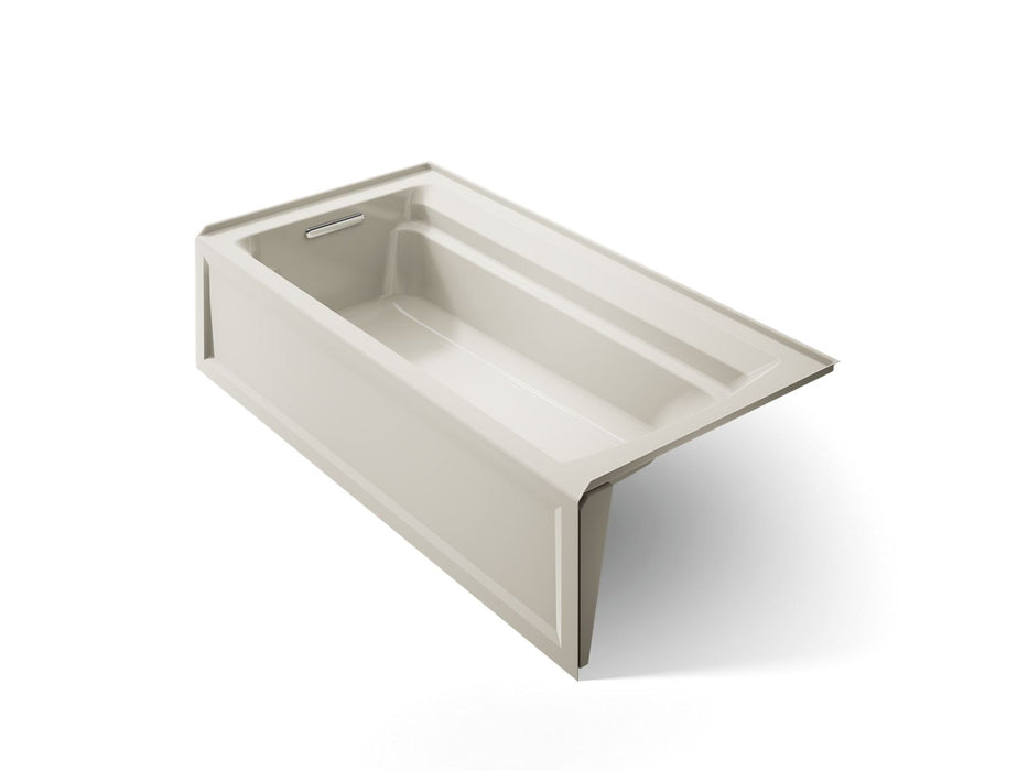KOHLER K-1125-LA Archer 72" x 36" alcove bath, left drain, biscuit