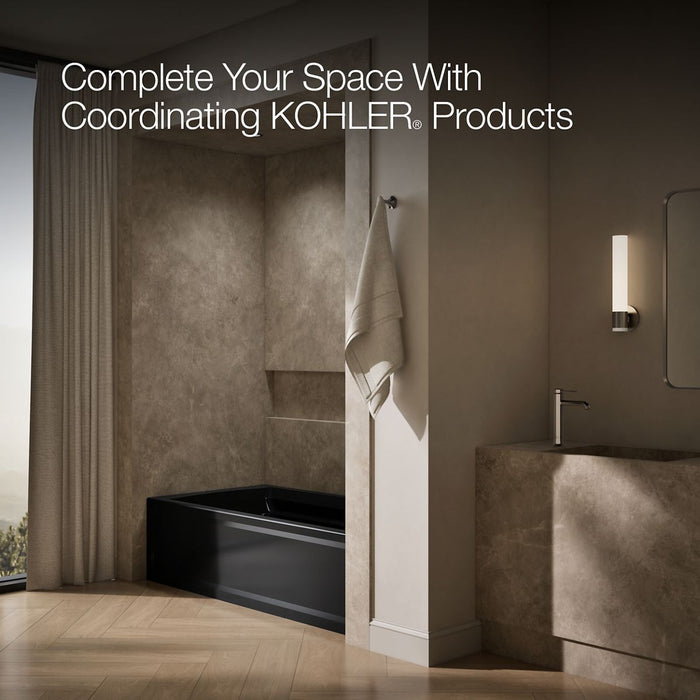 KOHLER K-1125-RAW Archer 72" x 36" alcove bath with Bask heated surface, alcove, right drain, black black - view 4