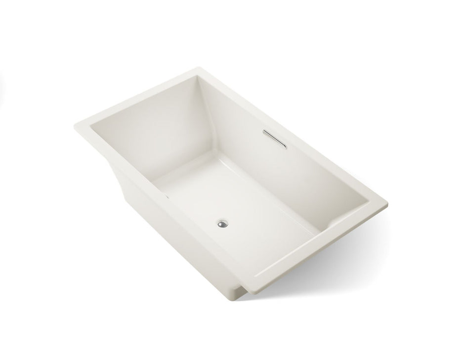 KOHLER K-1137-W1 Underscore 72" x 42" drop-in bath with Bask heated surface, biscuit