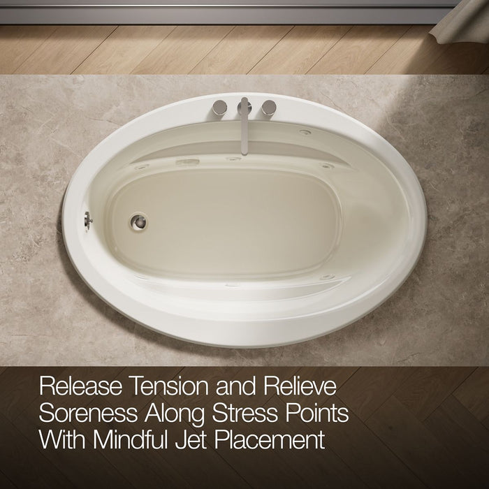 KOHLER K-1162 Sunward 60" x 42" drop-in whirlpool bath, biscuit - view 4