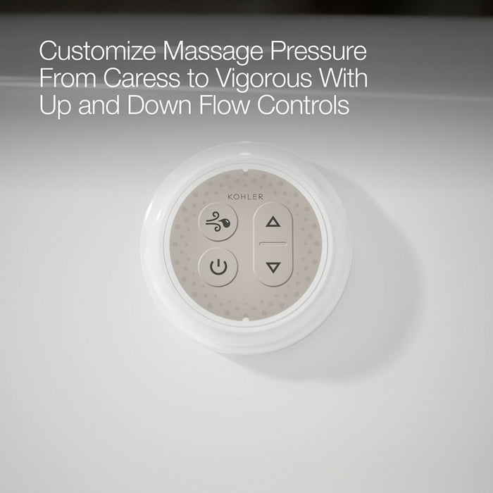 KOHLER K-1162-GHW Sunward 60" x 42" drop-in Heated BubbleMassage air bath with Bask heated surface, white - view 5