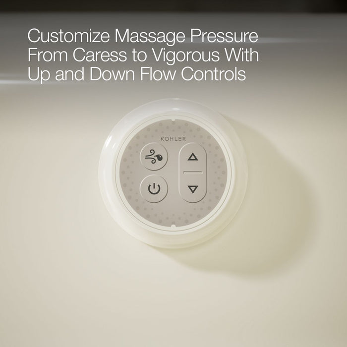 KOHLER K-1164-GH Sunward 72" x 42" drop-in Heated BubbleMassage air bath, biscuit - view 5