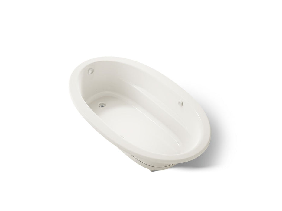 KOHLER K-1164-GHW Sunward 72" x 42" drop-in Heated BubbleMassage air bath with Bask heated surface, biscuit