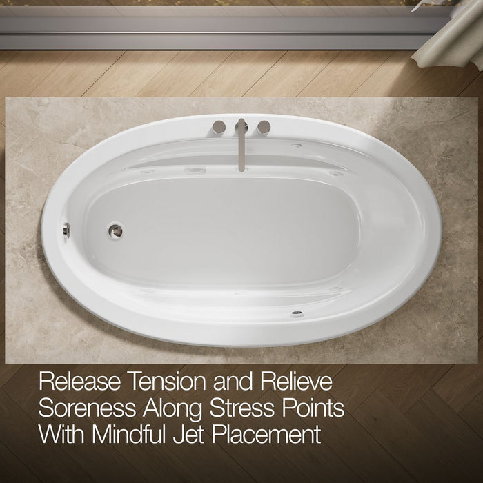 KOHLER K-1164-W1 Sunward 72" x 42" drop-in whirlpool bath with Bask heated surface, white - view 5